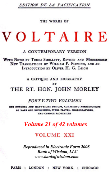 The Works of Voltaire, Vol. 21 of 42 vols + INDEX volume 43